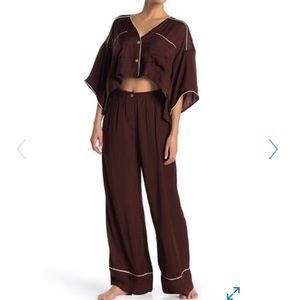 Free People Shine Crop Top & Pants Pajama S